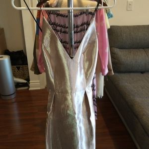 Topshop metallic blush pink dress XS US 2 Euro 34